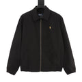 Polo Ralph Lauren Men's Black Poplin Harrington Jacket with Double-Pony Back Embroidery