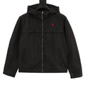 Polo Ralph Lauren Men's Black Hooded Windbreaker with Red Pony Logo