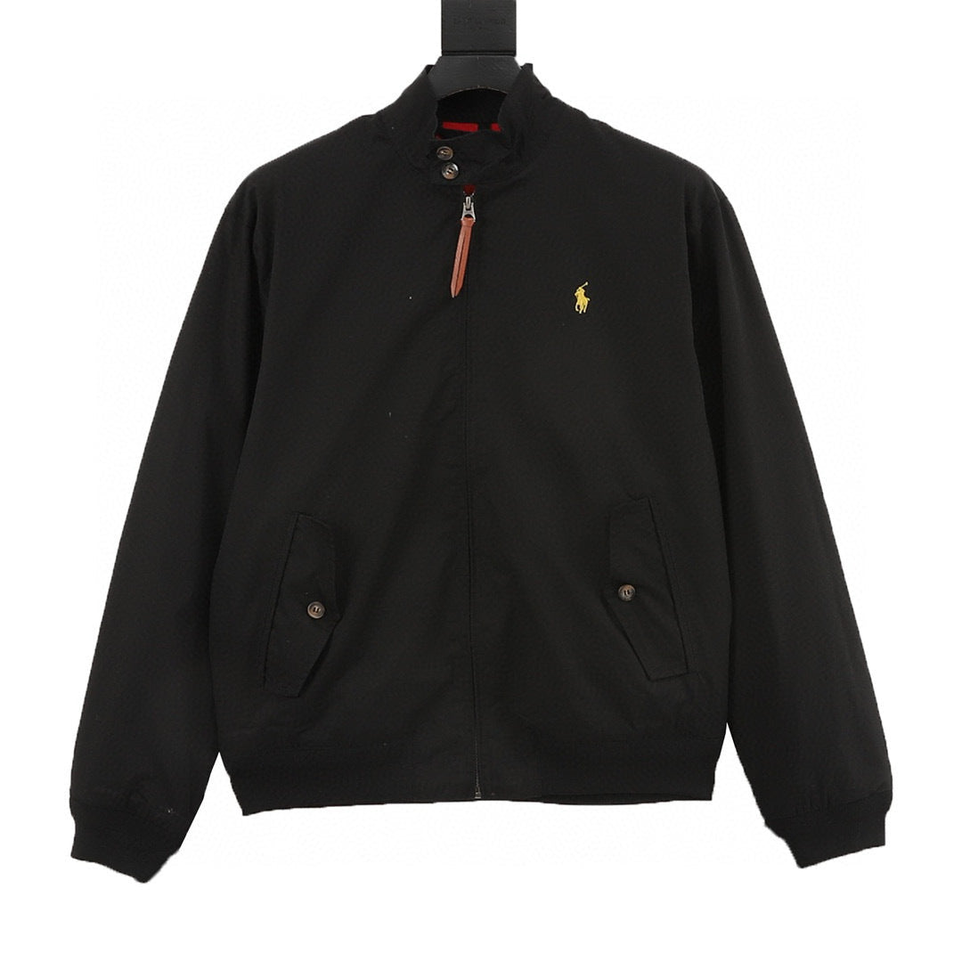 Polo Ralph Lauren Men's Black Classic‑Fit Twill Signature Pony Harrington Jacket