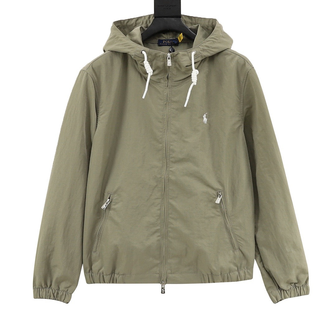 Polo Ralph Lauren Men's Sage Green Hooded Full-Zip Windbreaker