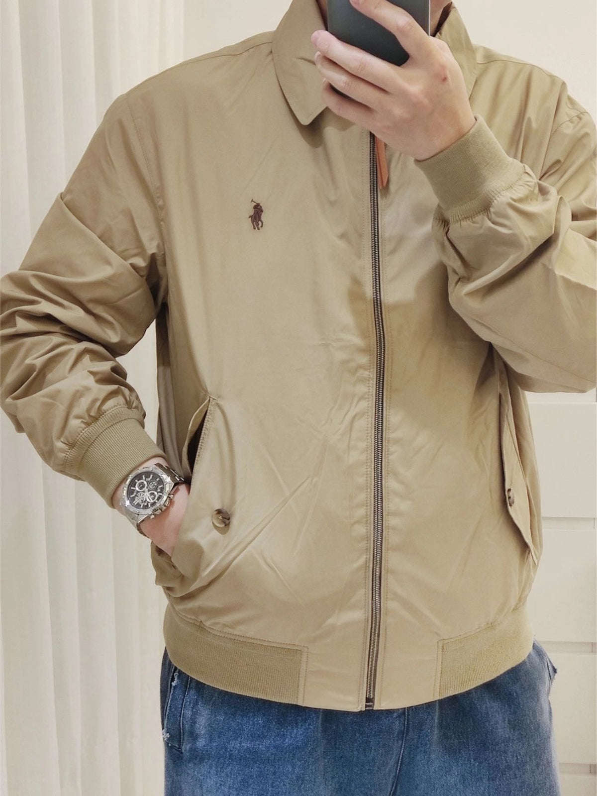 Polo Ralph Lauren Men's Classic-Fit Harrington Jacket in Khaki