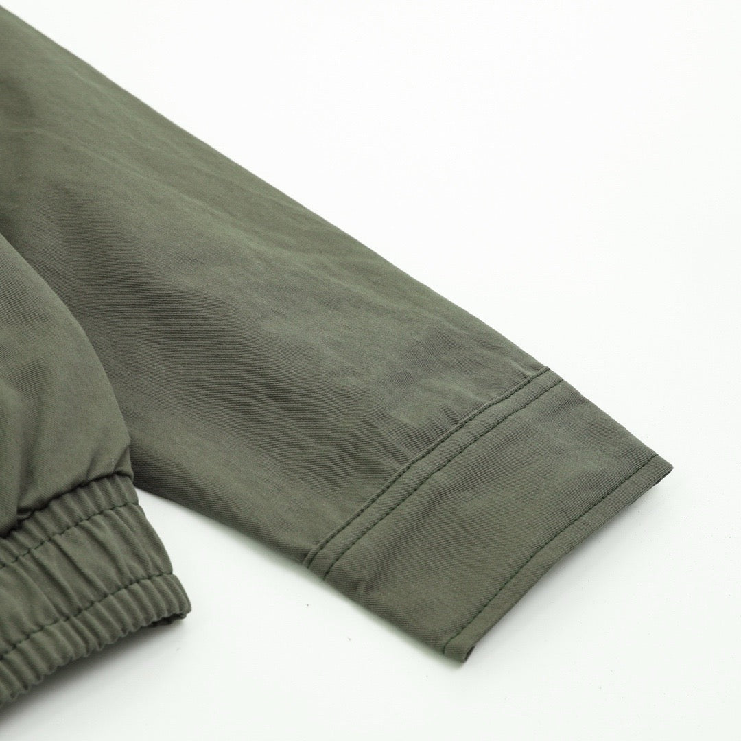 Polo Ralph Lauren Men's Olive Green Harrington Jacket with Tonal Pony Logo