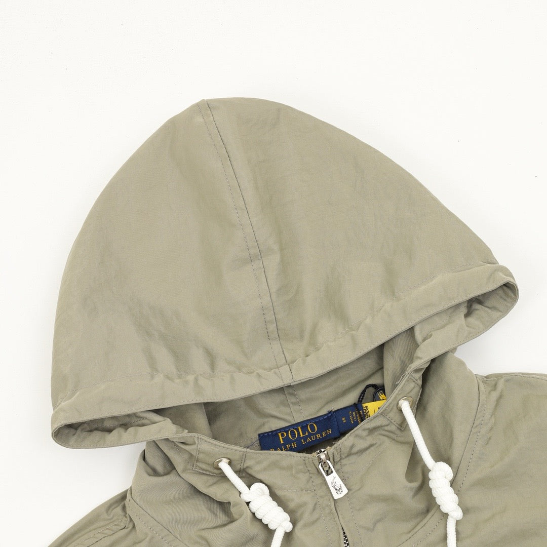 Polo Ralph Lauren Men's Sage Green Hooded Full-Zip Windbreaker