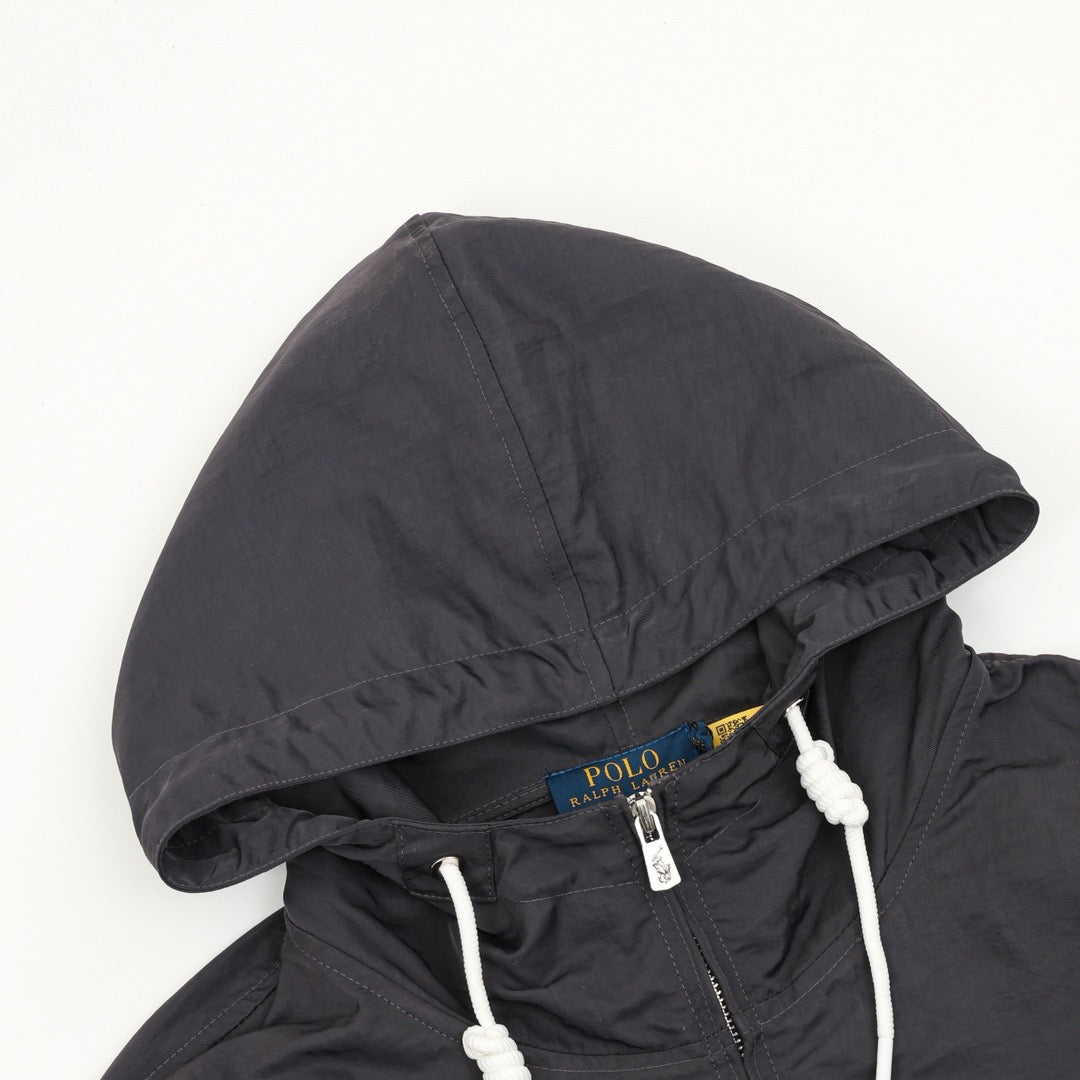 Polo Ralph Lauren Men's Black Hooded Full-Zip Windbreaker