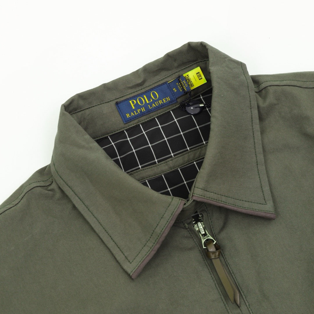 Polo Ralph Lauren Men's Olive Green Harrington Jacket with Tonal Pony Logo