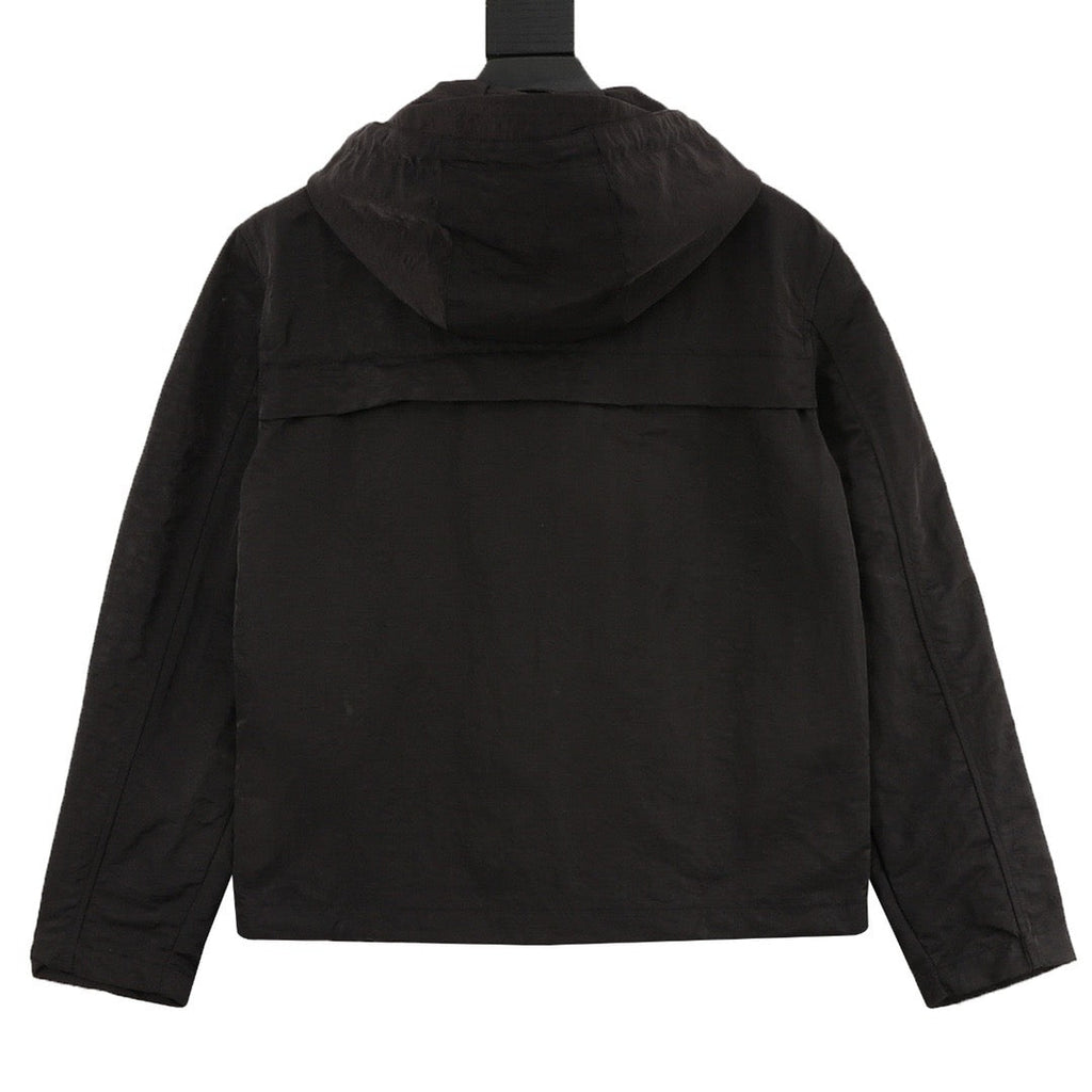 Polo Ralph Lauren Men's Black Hooded Windbreaker with Red Pony Logo
