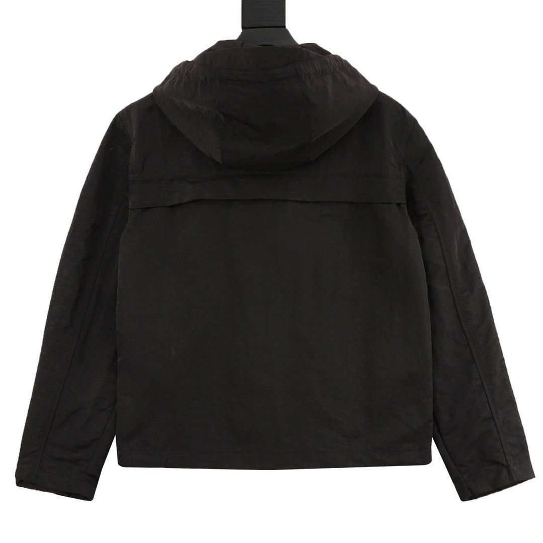 Polo Ralph Lauren Men's Black Hooded Windbreaker with Red Pony Logo