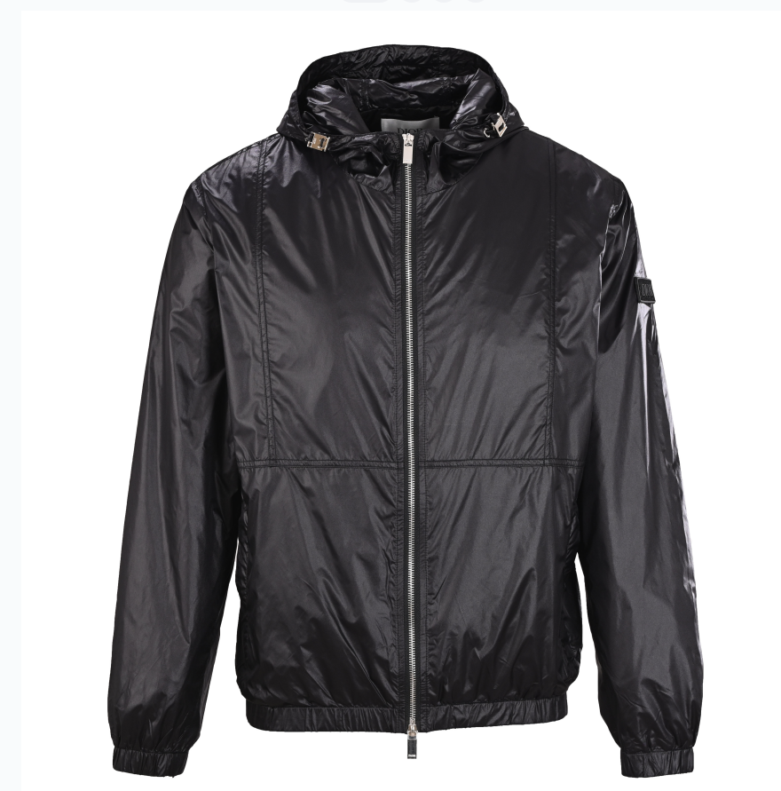 Dior Black Hooded Nylon Windbreaker Jacket