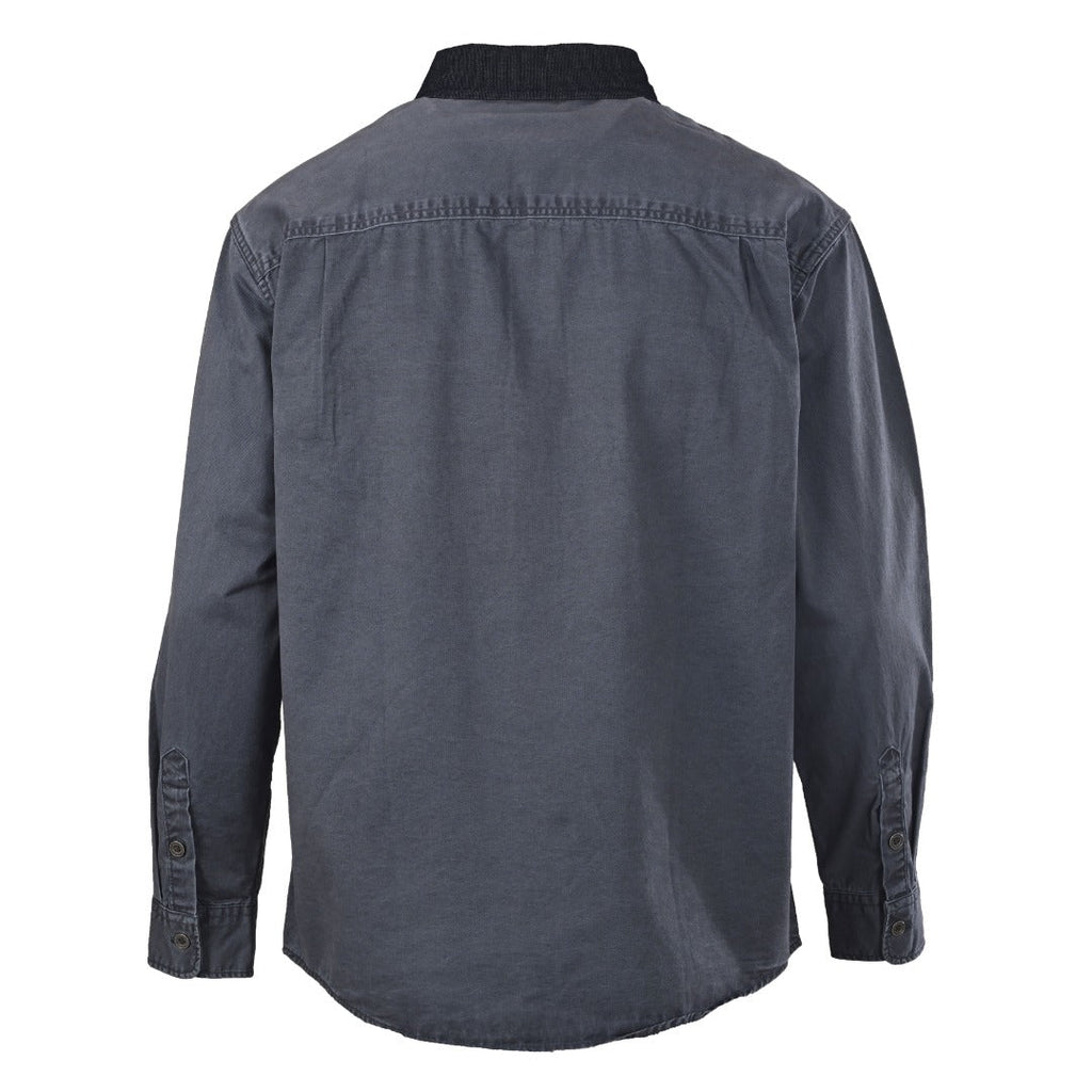 Polo Ralph Lauren Canvas Workshirt Contrast Corduroy Collar Dark Grey