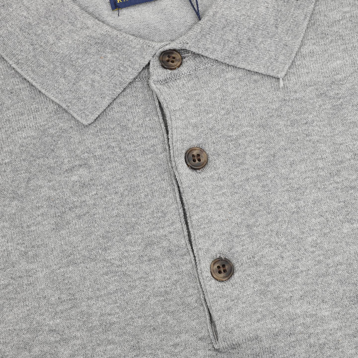 Polo Ralph Lauren Classic‑Fit Heather Gray Knit Long Sleeve Polo Shirt