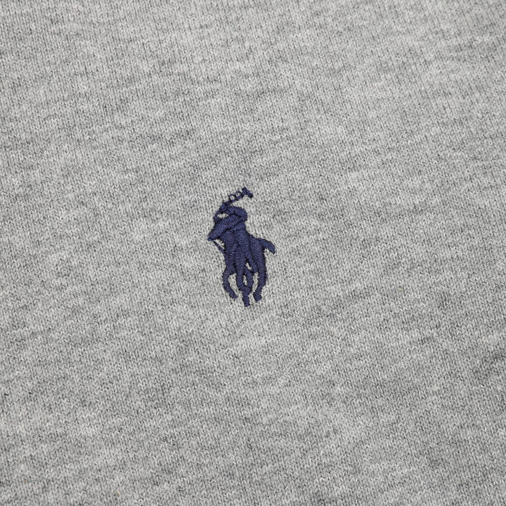 Polo Ralph Lauren Classic‑Fit Heather Gray Knit Long Sleeve Polo Shirt