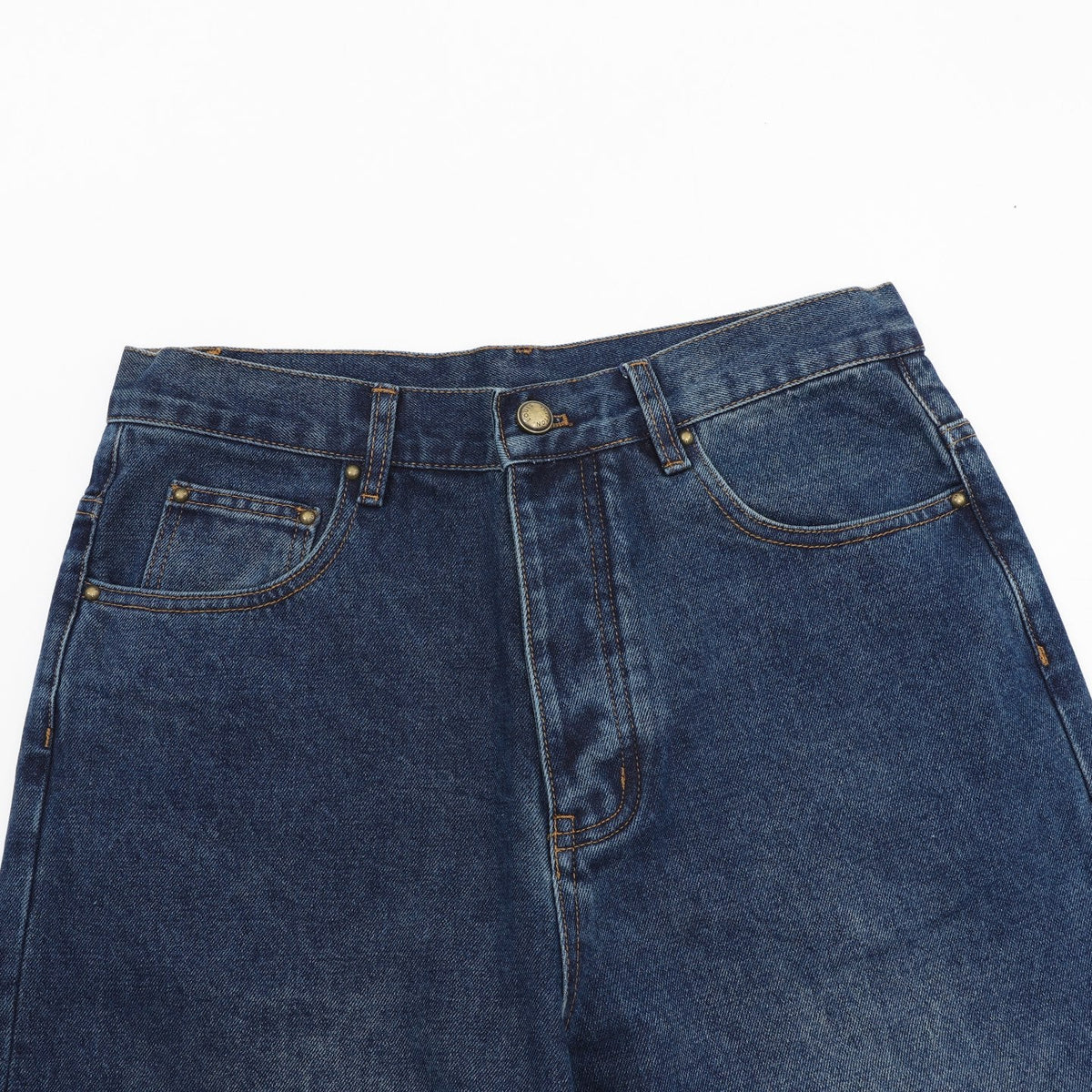 Louis Vuitton Monogram Cuffed Wide‑Leg Denim Jeans Dark Blue