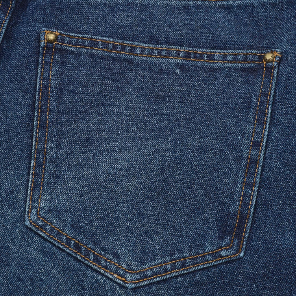Louis Vuitton Monogram Cuffed Wide‑Leg Denim Jeans Dark Blue