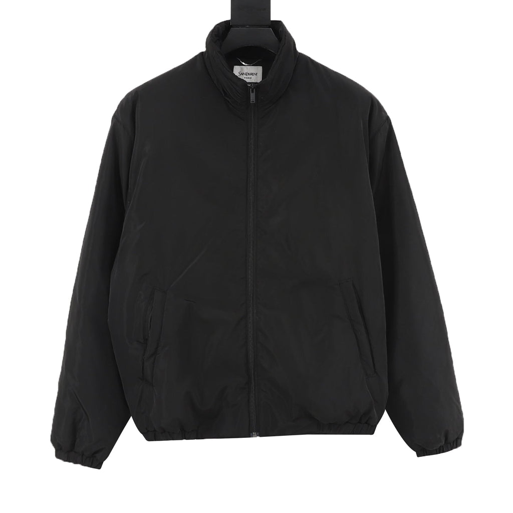 Saint Laurent Paris Stand‑Collared Padded Jacket Black
