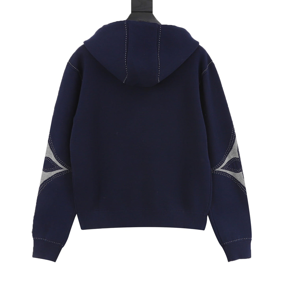 Louis Vuitton LV Logo Stitched Full‑Zip Hoodie Navy Blue
