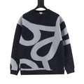 Loewe Abstract Graphic Crew‑Neck Wool Sweatshirt Navy Grey
