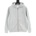 Louis Vuitton Pearl‑Drawstring Zipper Hooded Jacket Heather Gray