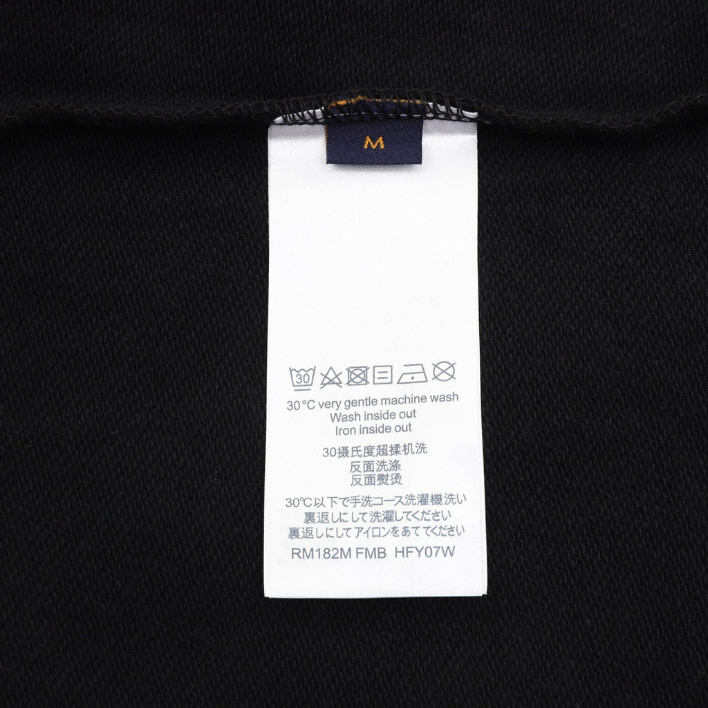 Louis Vuitton Pearl‑Drawstring Zipper Hooded Jacket Black