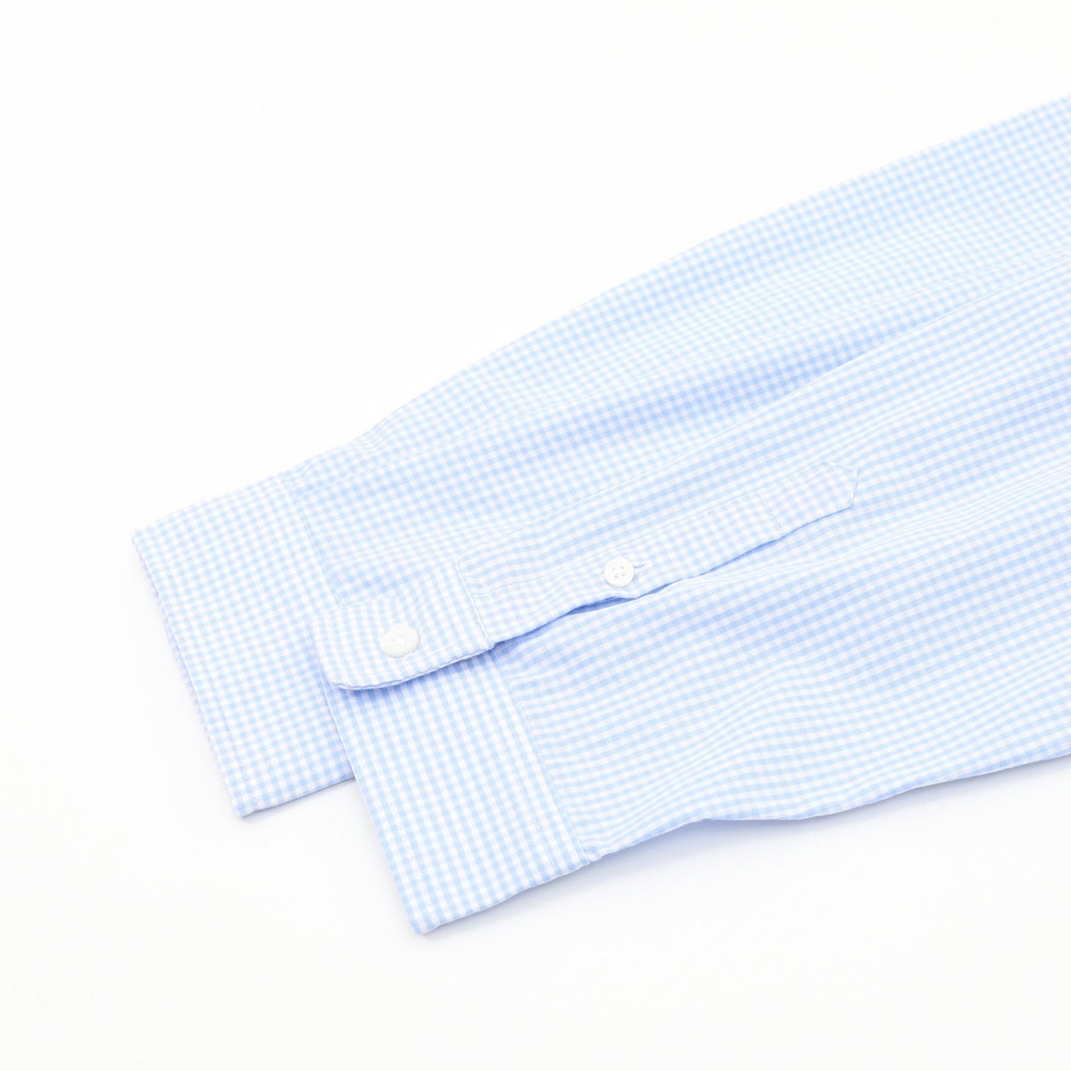 Miu Miu Gingham Embroidered Logo Long‑Sleeve Shirt Light Blue