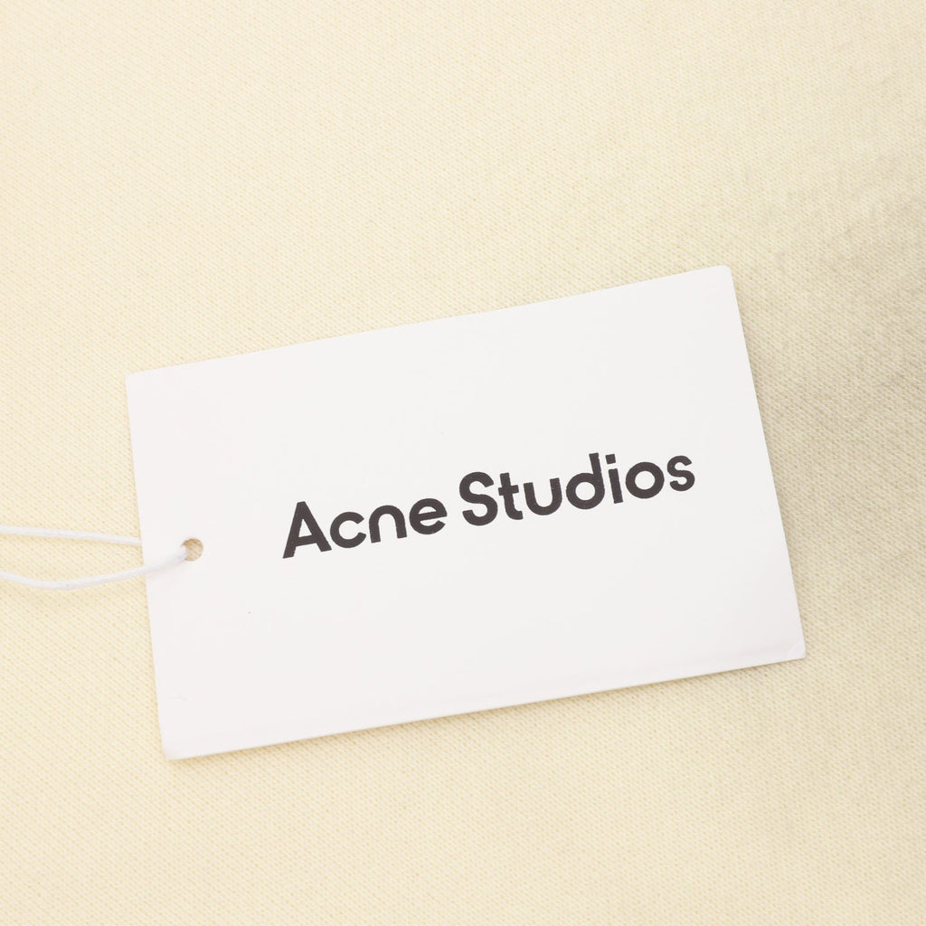 Acne Studios Logo Print Cream Henley Sweatshirt