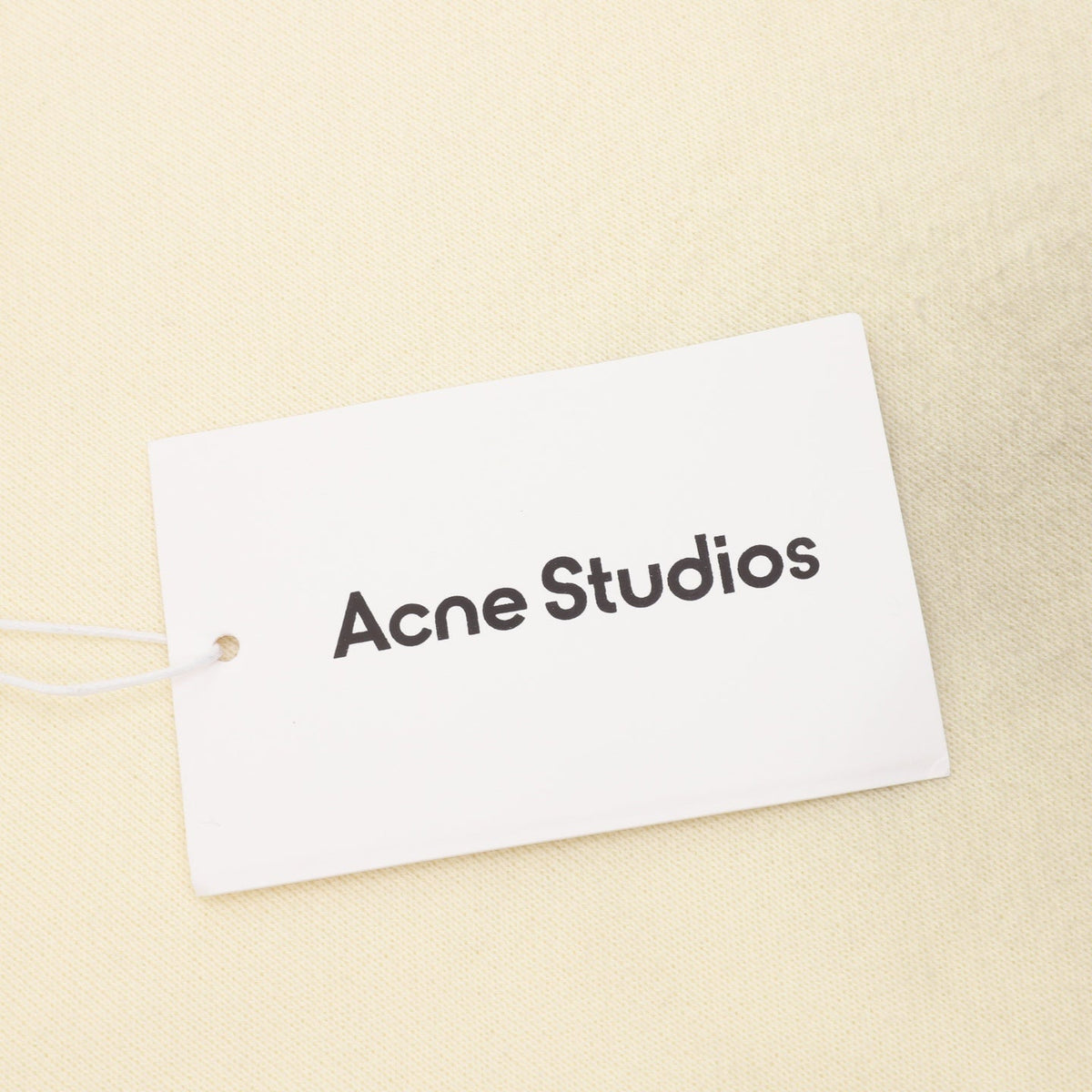 Acne Studios Logo Print Cream Henley Sweatshirt