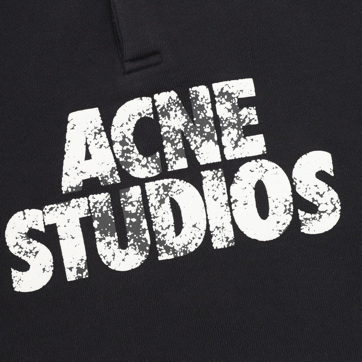 Acne Studios Logo Print Black Henley Sweatshirt
