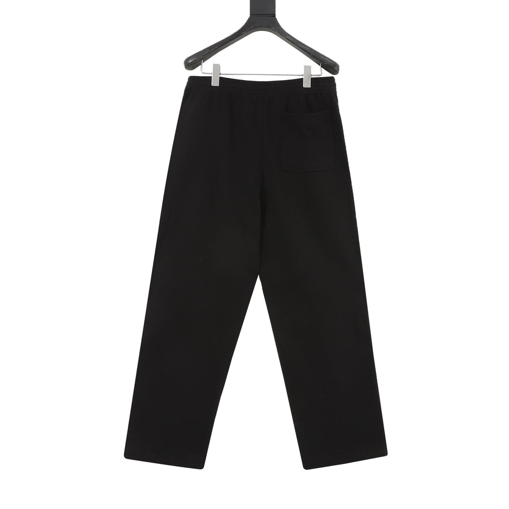 Burberry Equestrian Knight Logo Black Wide Leg Sweatpants
