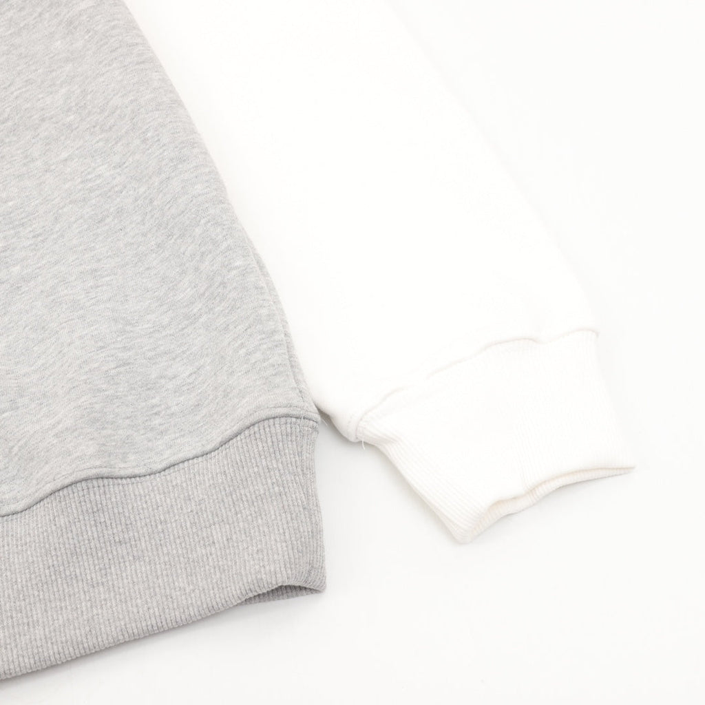 Gucci Embroidered Logo Color Block Crew Neck Sweatshirt Grey White
