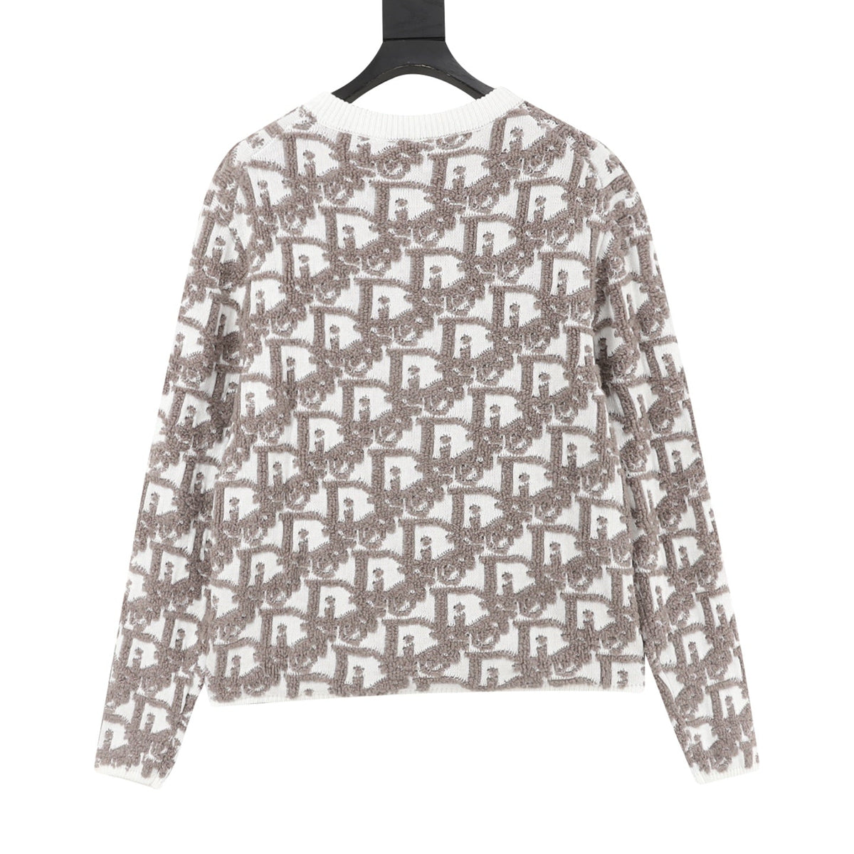 Dior Oblique Jacquard Zip Knit Cardigan White Taupe