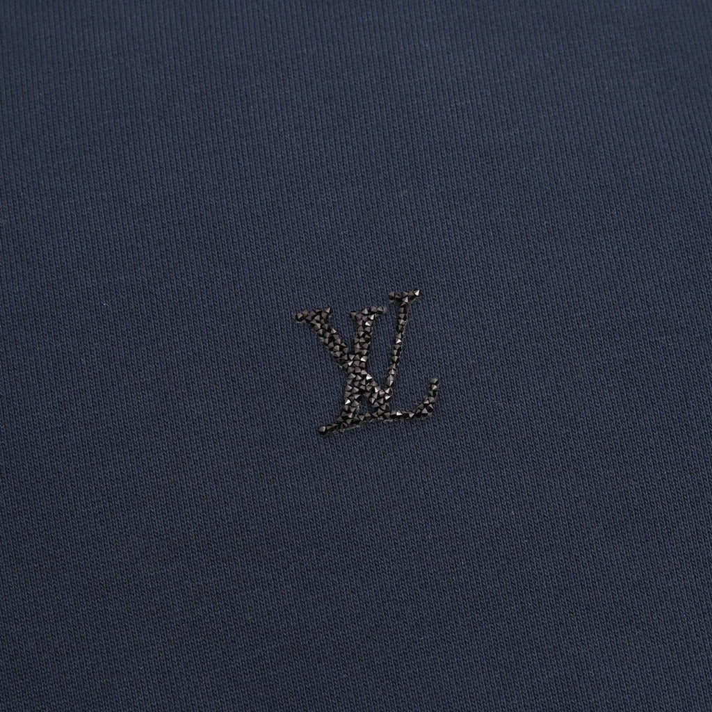 Louis Vuitton Monogram Lining LV Logo Hoodie Navy