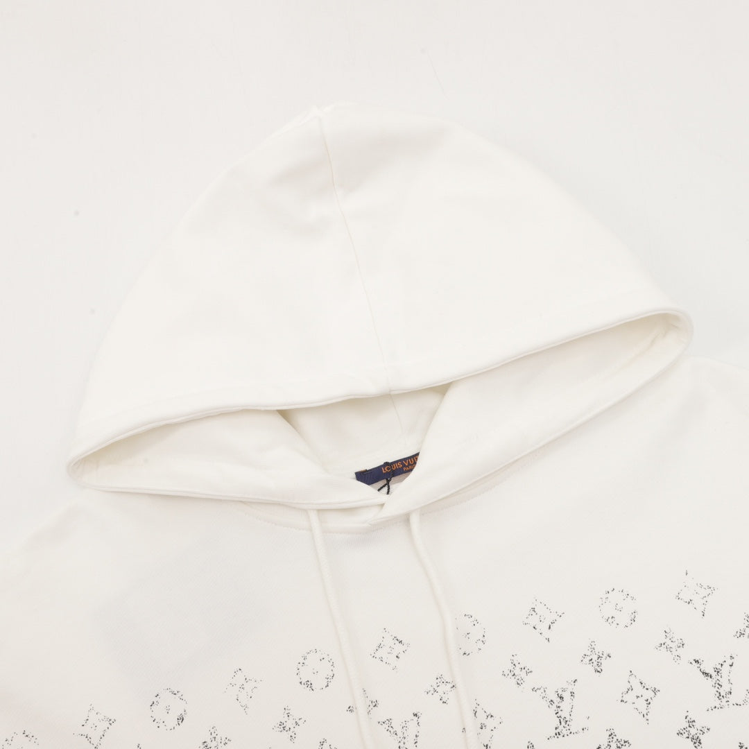 Louis Vuitton Gradient Monogram Print Hoodie White