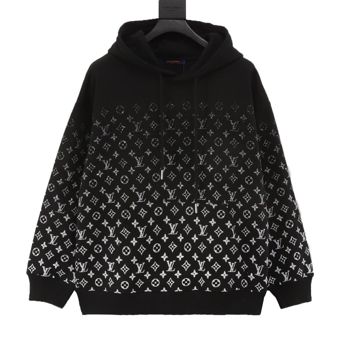 Louis Vuitton Gradient Monogram Print Hoodie Black