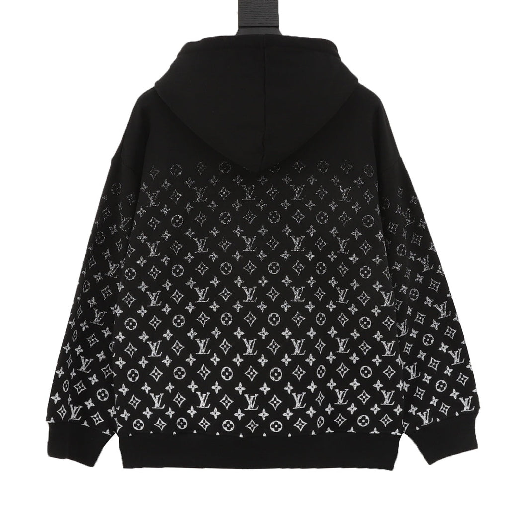 Louis Vuitton Gradient Monogram Print Hoodie Black