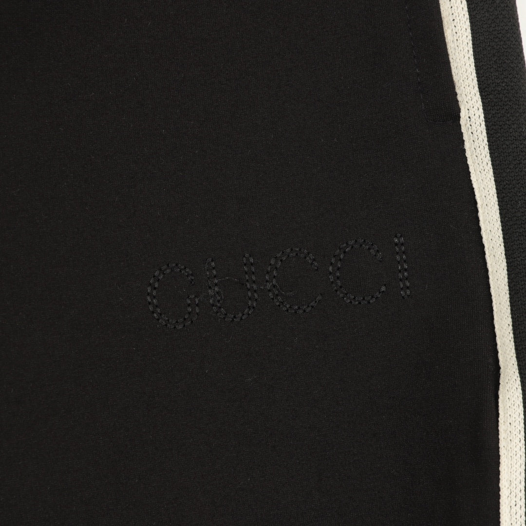 Gucci Side Stripe Logo Embroidered Jogger Pants Black