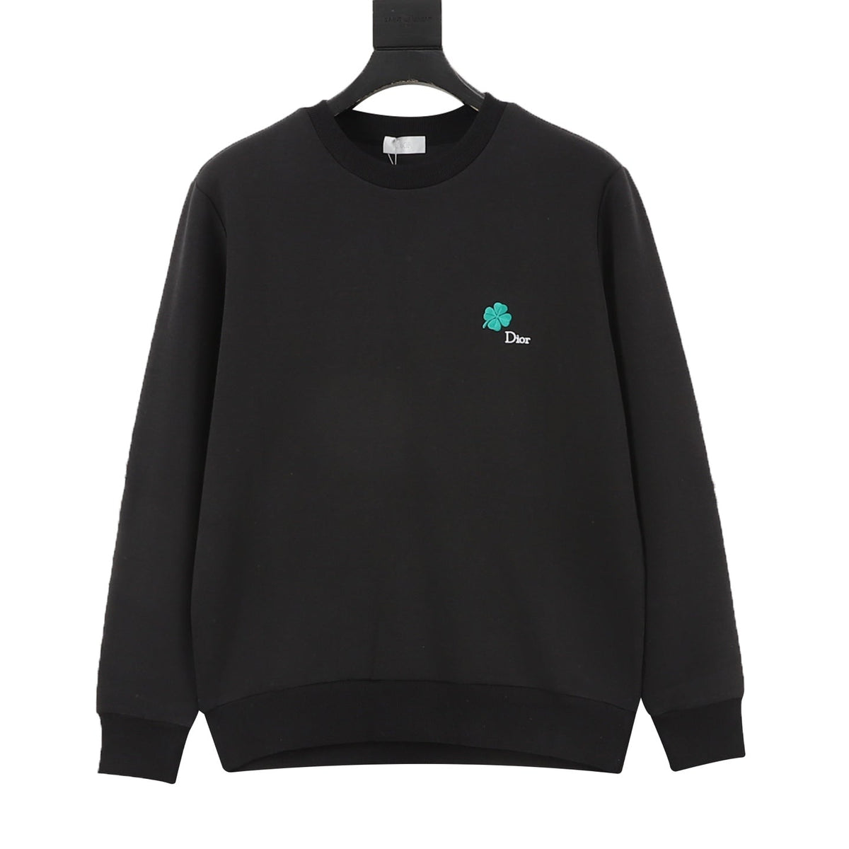 Dior Clover Embroidered Crew Neck Sweatshirt Black