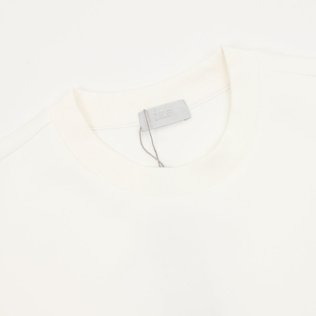 Dior Clover Embroidered Crew Neck Sweatshirt Off White