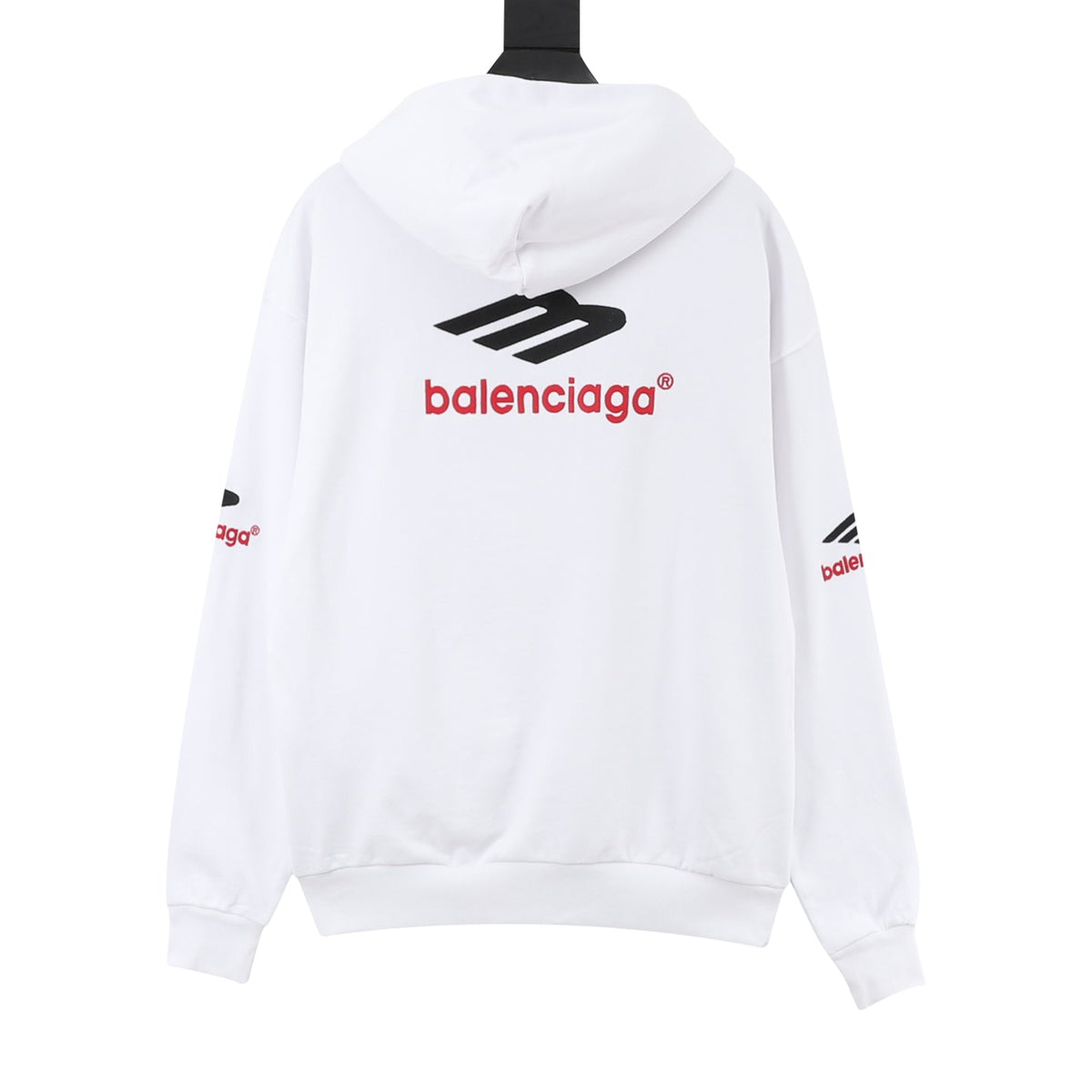 Balenciaga 3B Sports Icon Series White Embroidered Logo Hoodie