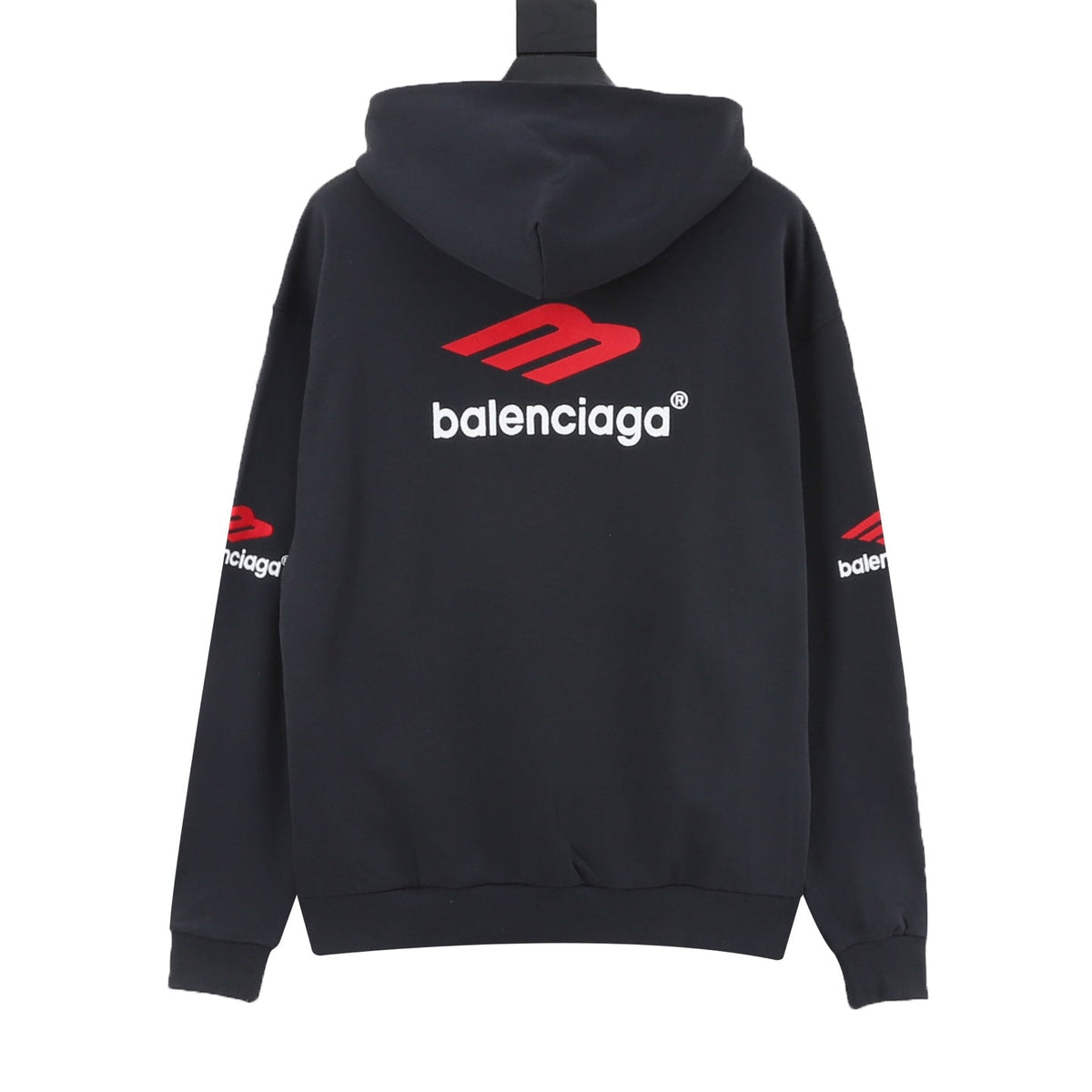 Balenciaga 3B Sports Icon Series Black Embroidered Logo Hoodie