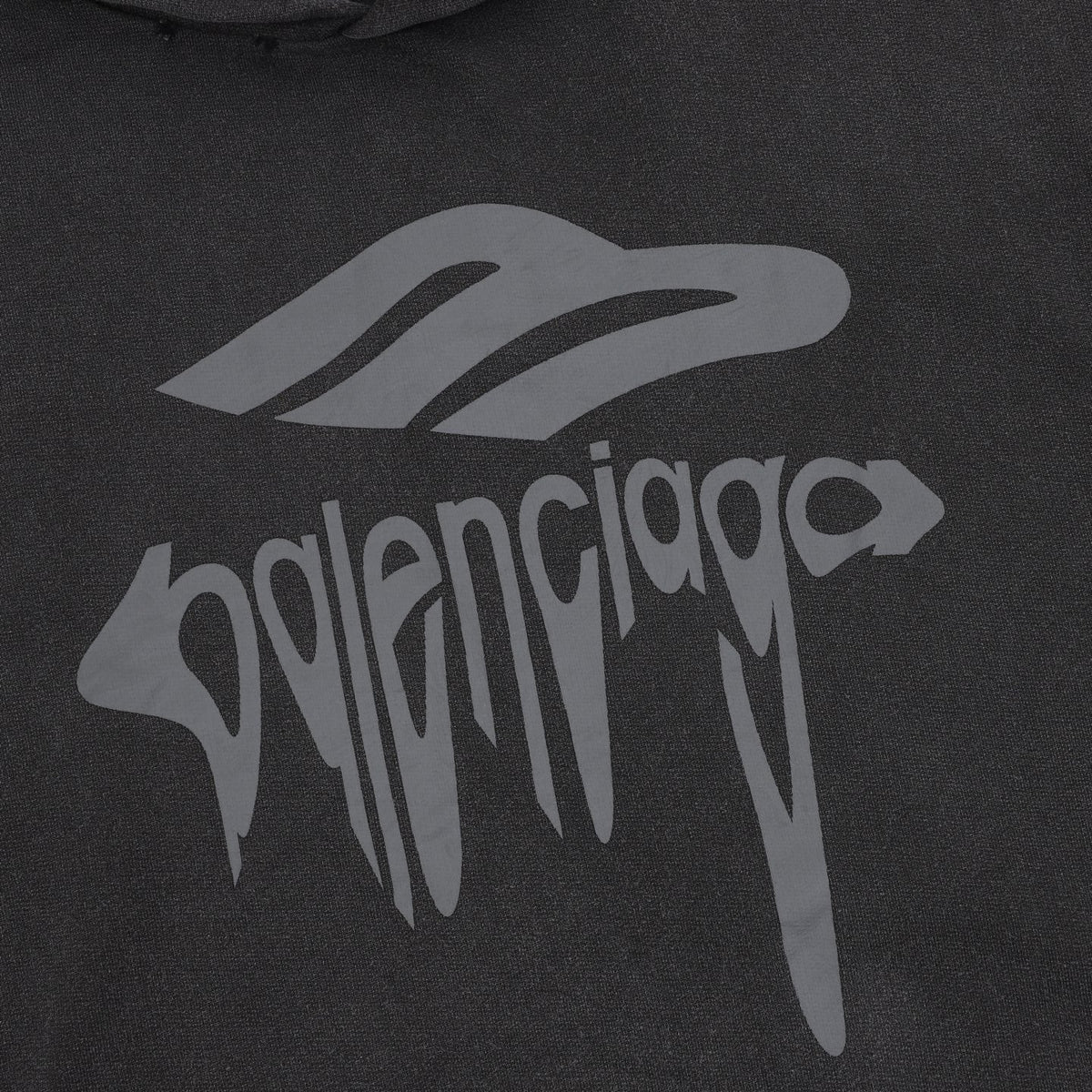 Balenciaga Vintage Destroyed Series Dark Grey Graffiti Logo Hoodie