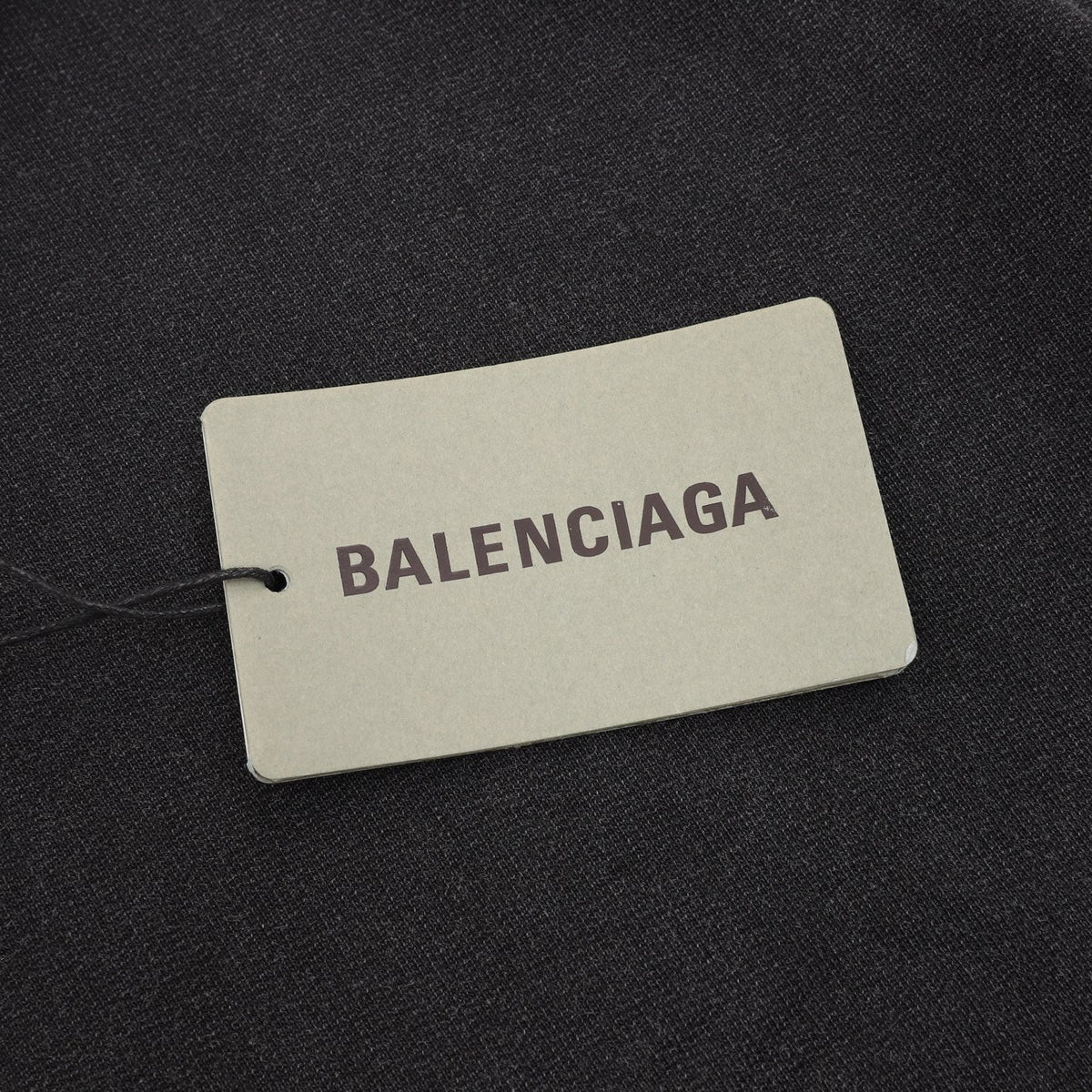 Balenciaga Vintage Destroyed Series Dark Grey Graffiti Logo Hoodie