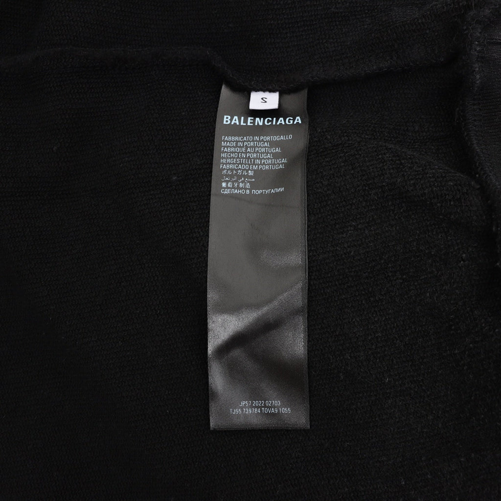 Balenciaga Vintage Destroyed Series Dark Grey Graffiti Logo Hoodie
