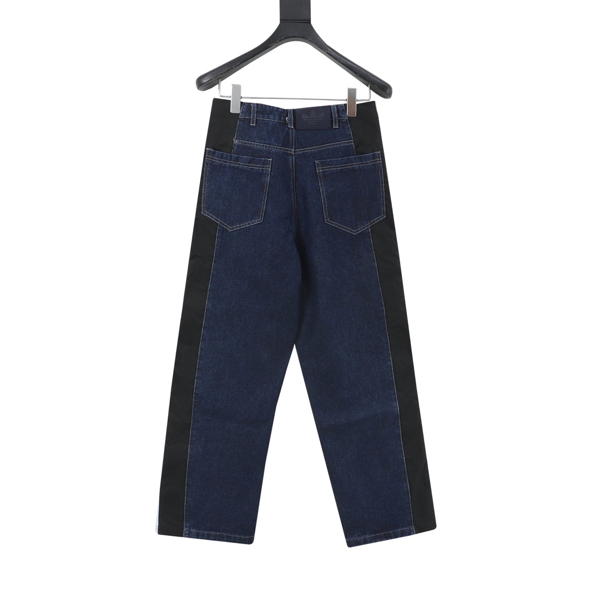 Adidas Trefoil Series Dark Blue Paneled Wide Leg Jeans