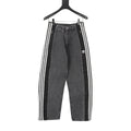 Adidas Trefoil Series Washed Grey Paneled Wide Leg Jeans