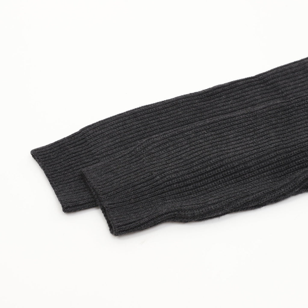 Gucci Logo Jacquard Ribbed Crew Neck Wool Sweater Dark Grey
