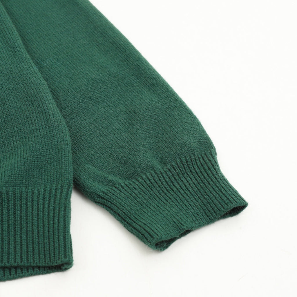 Gucci Vintage Script Logo Crew Neck Wool Sweater Green