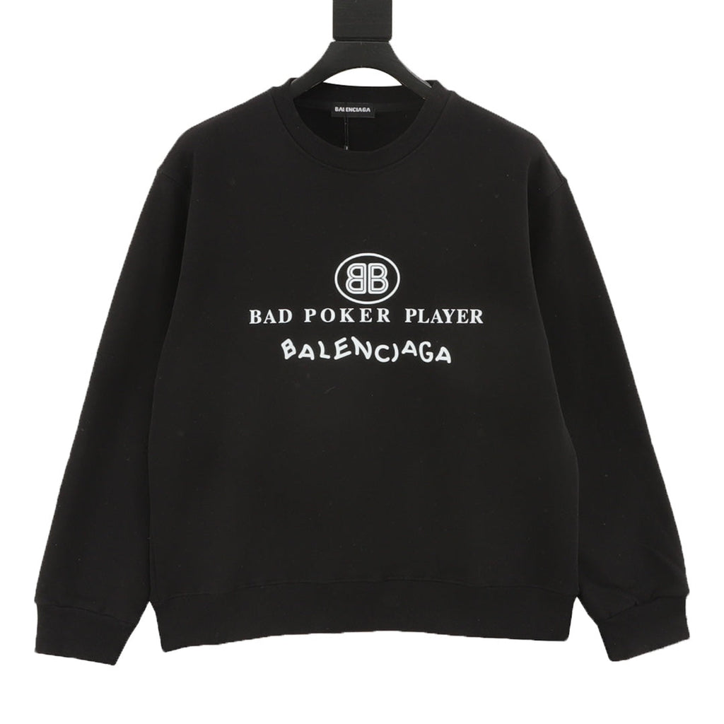 Balenciaga Bad Poker Player Series Black Crew Neck Sweatshirt