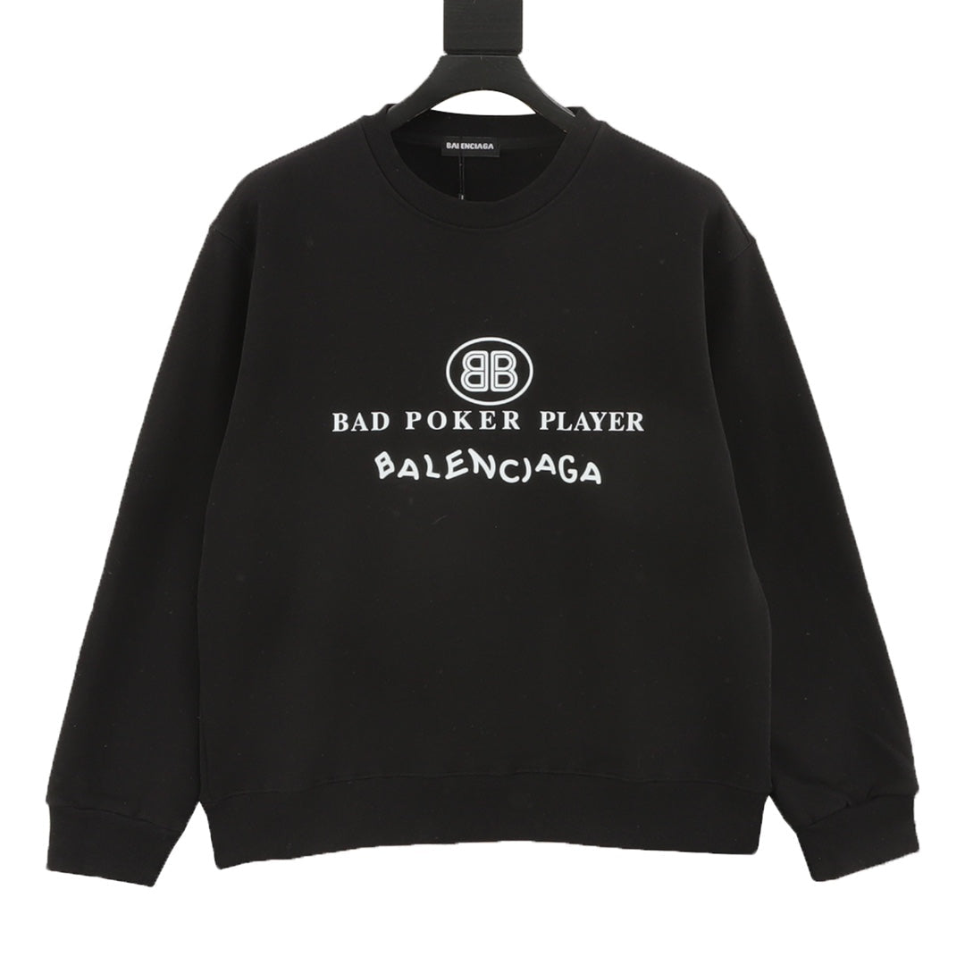 Balenciaga Bad Poker Player Series Black Crew Neck Sweatshirt