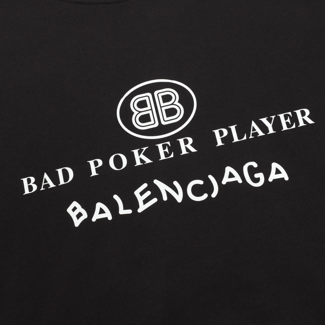 Balenciaga Bad Poker Player Series Black Crew Neck Sweatshirt