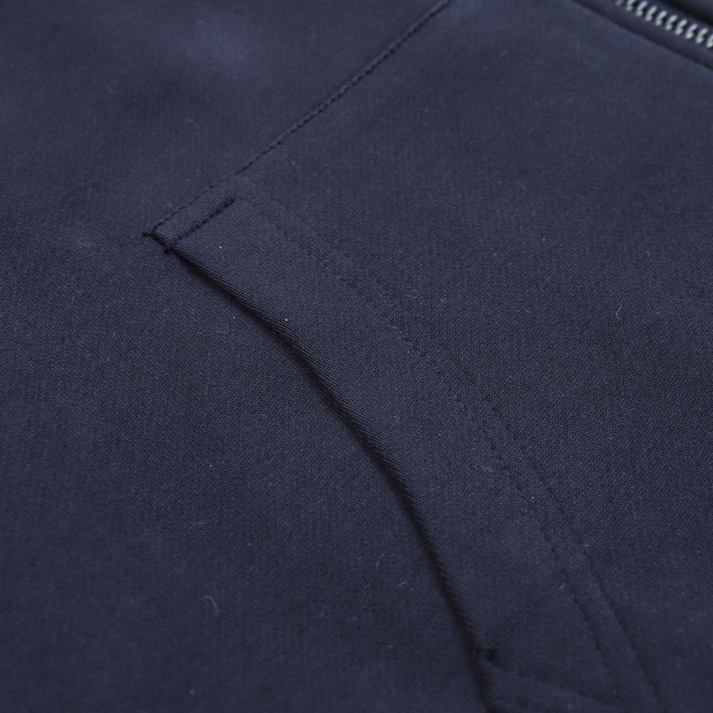 Burberry Vintage Check Panel Navy Zip Up Hoodie