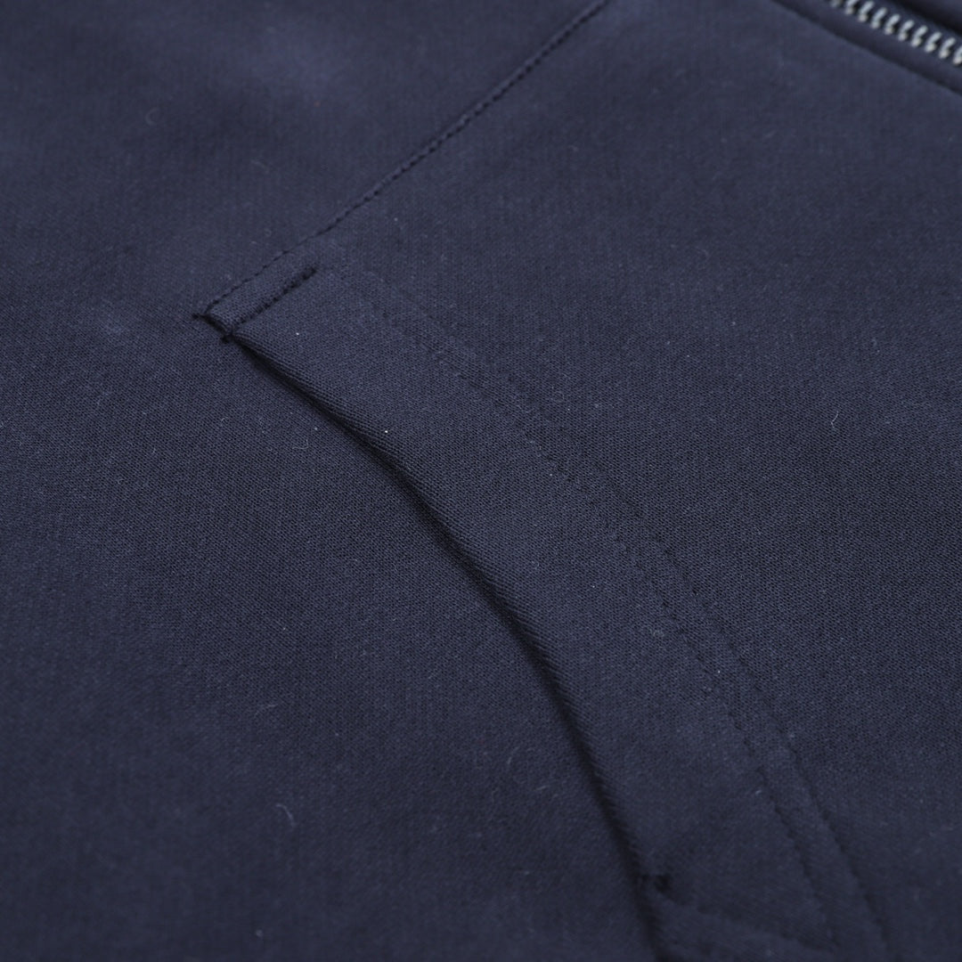 Burberry Vintage Check Panel Navy Zip Up Hoodie